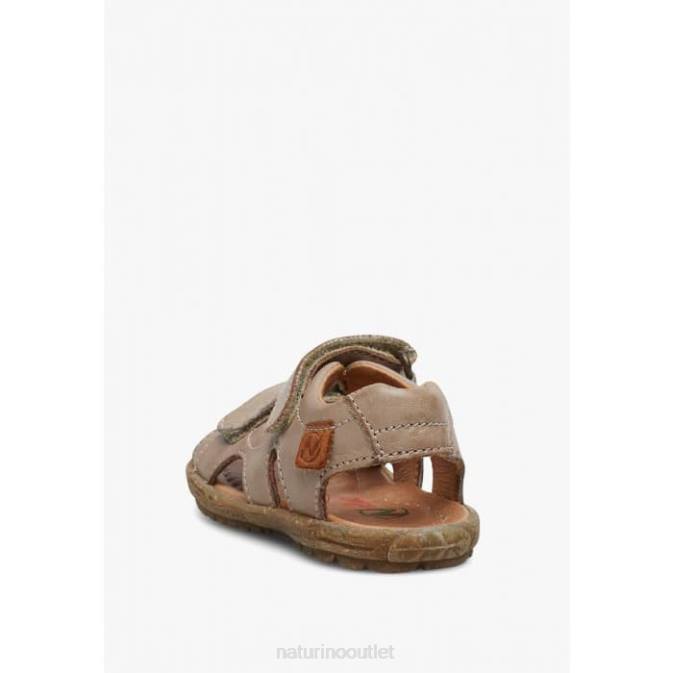 Kids Naturino Dove Grey SKY Nappa Leather Sandals J6T6343