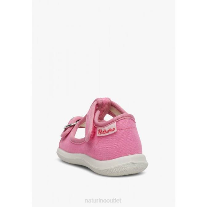Kids Naturino Fuchsia PAROS Fabric Open Toe Sandals J6T6274