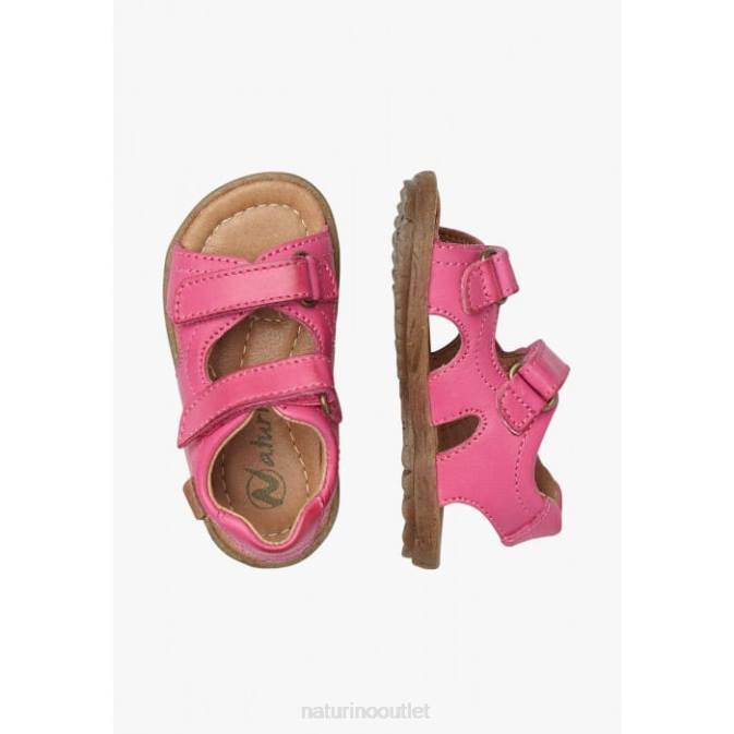 Kids Naturino Fuchsia SKY Nappa Leather Sandals J6T6290