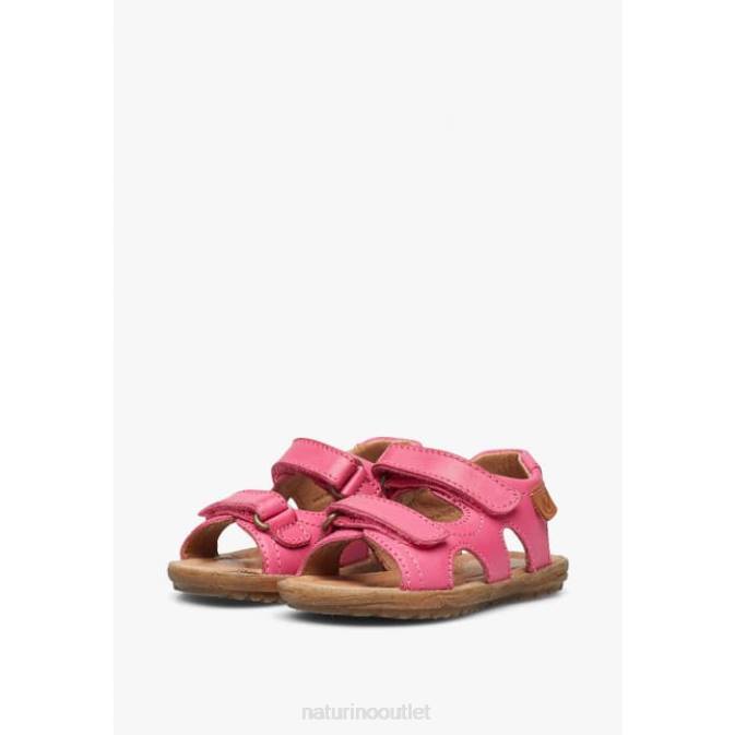 Kids Naturino Fuchsia SKY Nappa Leather Sandals J6T6290