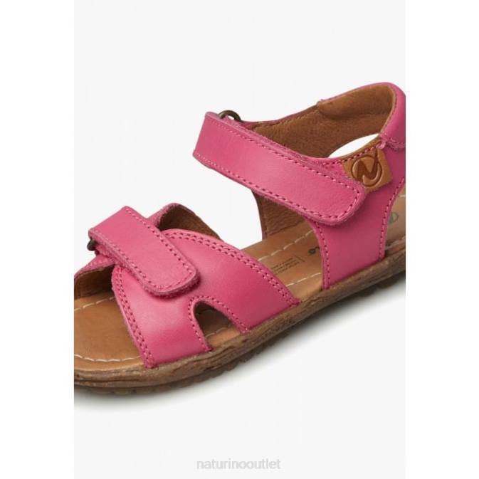 Kids Naturino Fuchsia SUN Nappa Leather Sandals J6T6273