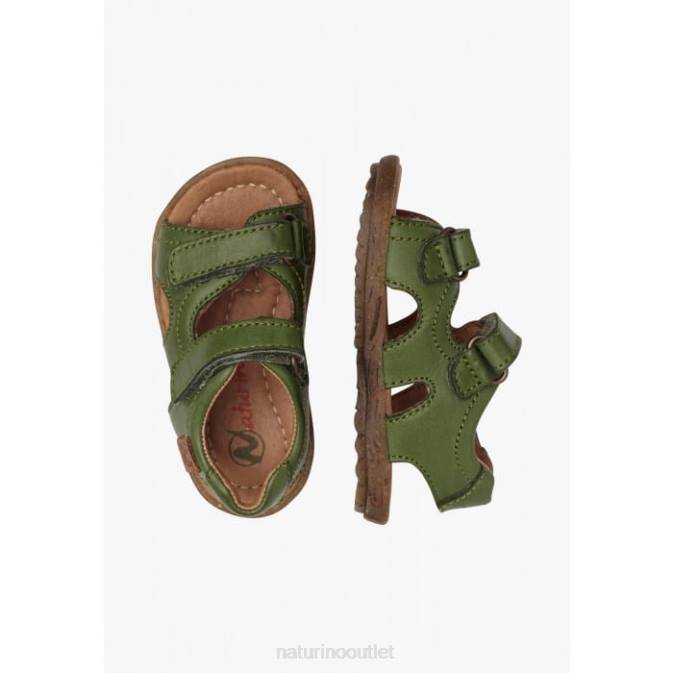 Kids Naturino Green SKY Nappa Leather Sandals J6T6355