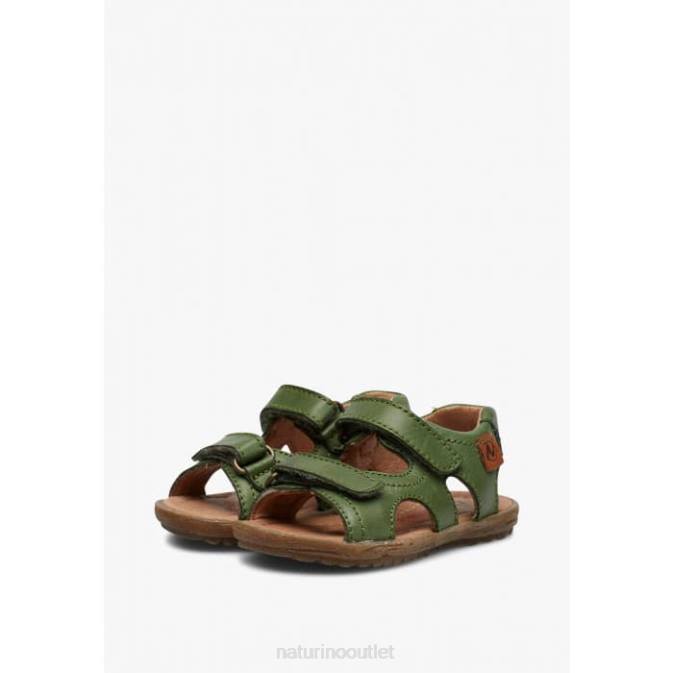 Kids Naturino Green SKY Nappa Leather Sandals J6T6355