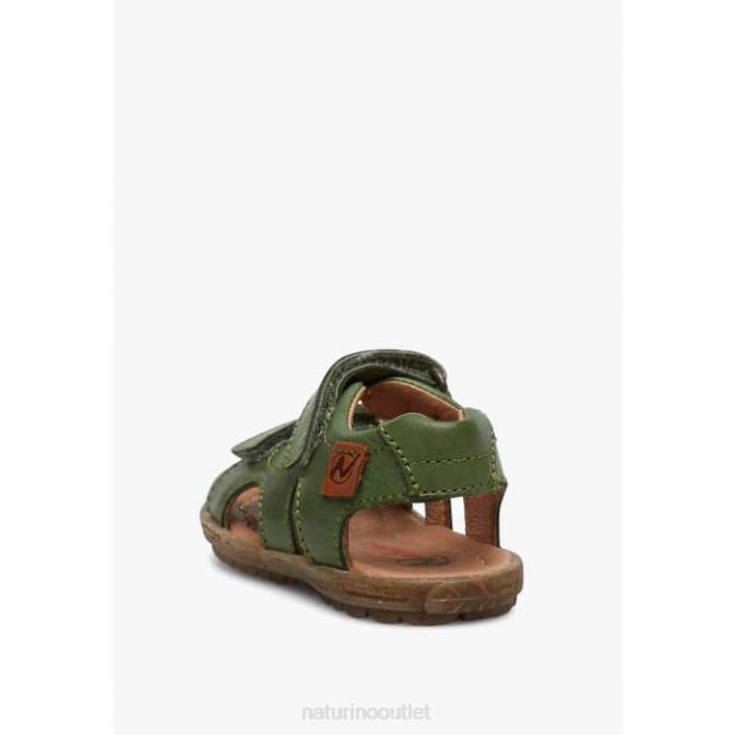 Kids Naturino Green SKY Nappa Leather Sandals J6T6355