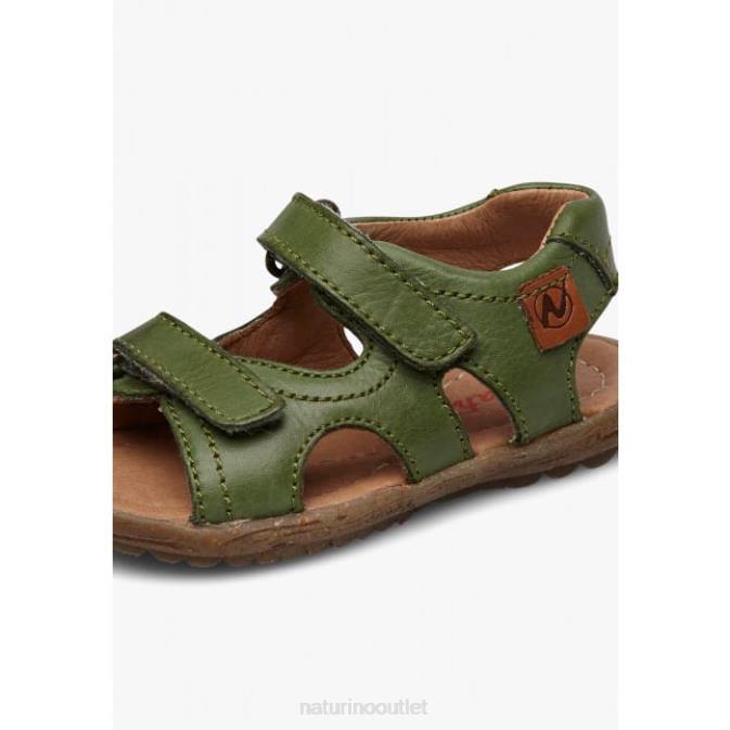 Kids Naturino Green SKY Nappa Leather Sandals J6T6355