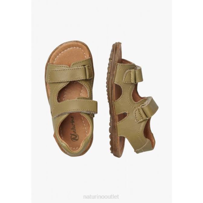 Kids Naturino Grey SKY Nappa Leather Sandals J6T6291