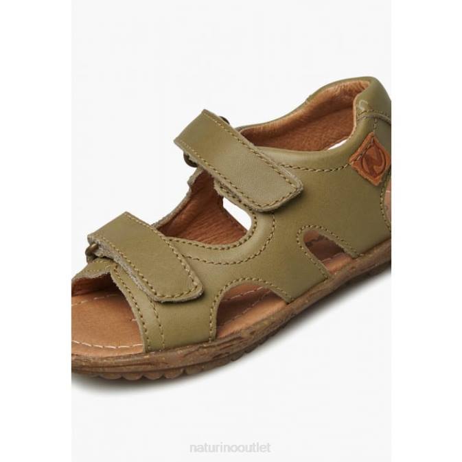 Kids Naturino Grey SKY Nappa Leather Sandals J6T6291
