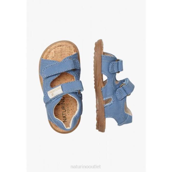 Kids Naturino Indigo SKY ORGANIC Organic Fabric Sandals J6T619
