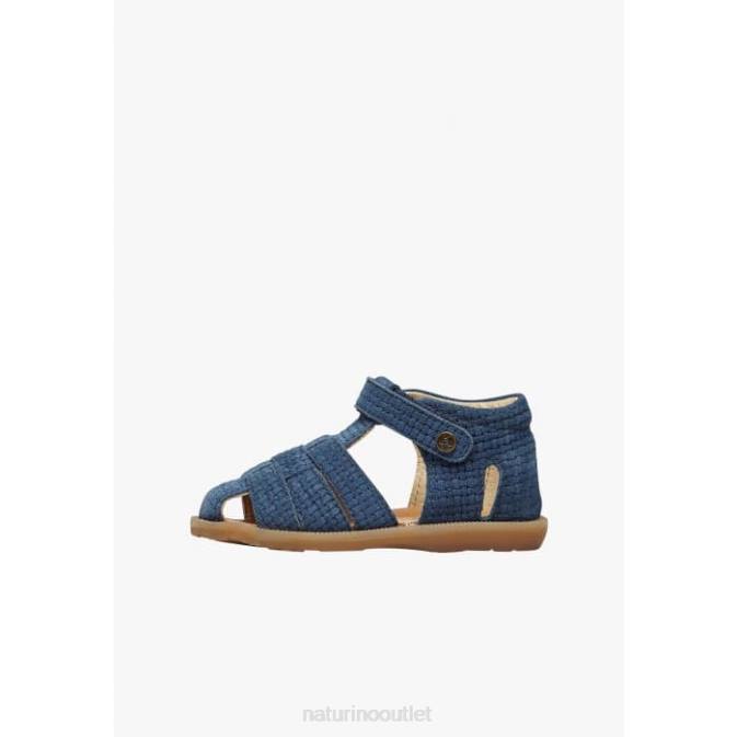 Kids Naturino Indigo ZAFFIRO Suede Semi-Open Sandals J6T6294