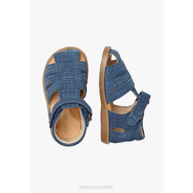 Kids Naturino Indigo ZAFFIRO Suede Semi-Open Sandals J6T6294