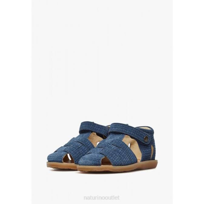 Kids Naturino Indigo ZAFFIRO Suede Semi-Open Sandals J6T6294