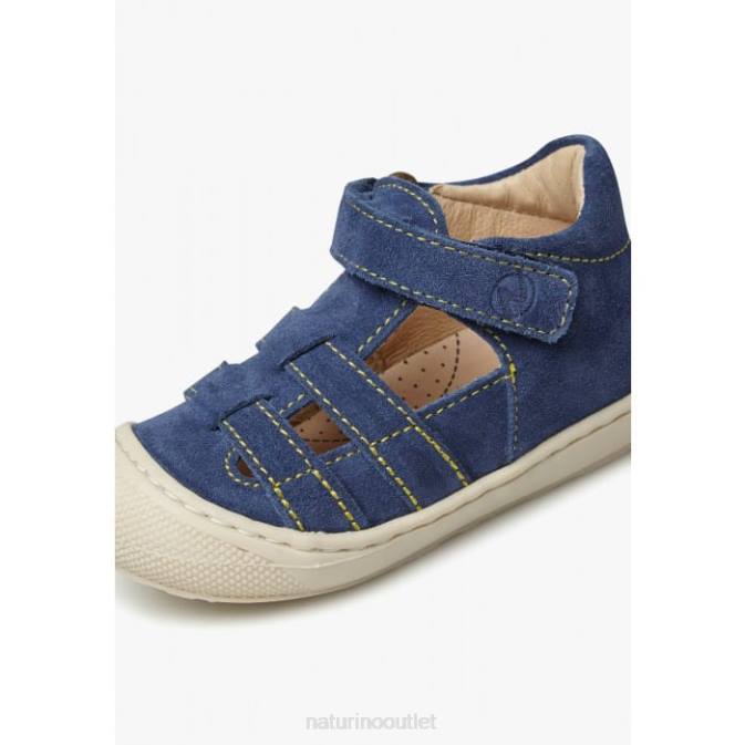 Kids Naturino Light Blue BEDE Suede Semi-Open Sandals J6T6348