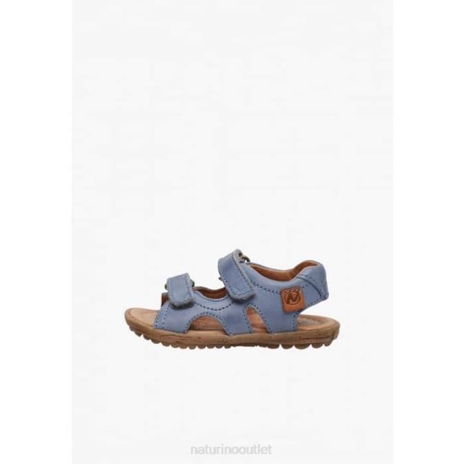 Kids Naturino Light Blue SKY Nappa Leather Sandals J6T6289