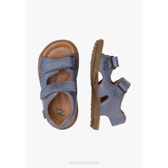 Kids Naturino Light Blue SKY Nappa Leather Sandals J6T6289