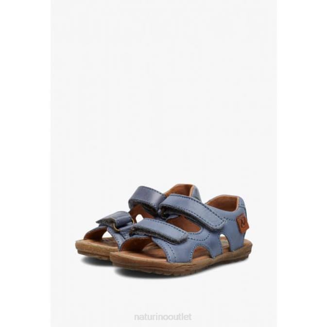 Kids Naturino Light Blue SKY Nappa Leather Sandals J6T6289