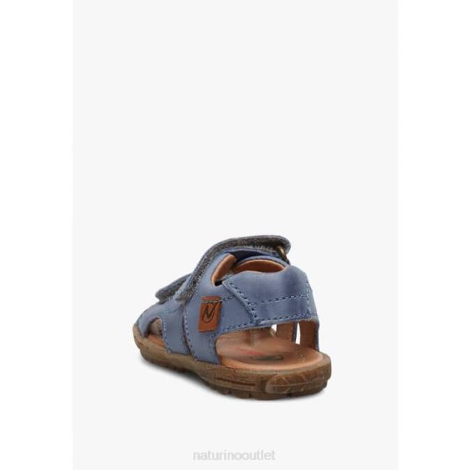 Kids Naturino Light Blue SKY Nappa Leather Sandals J6T6289