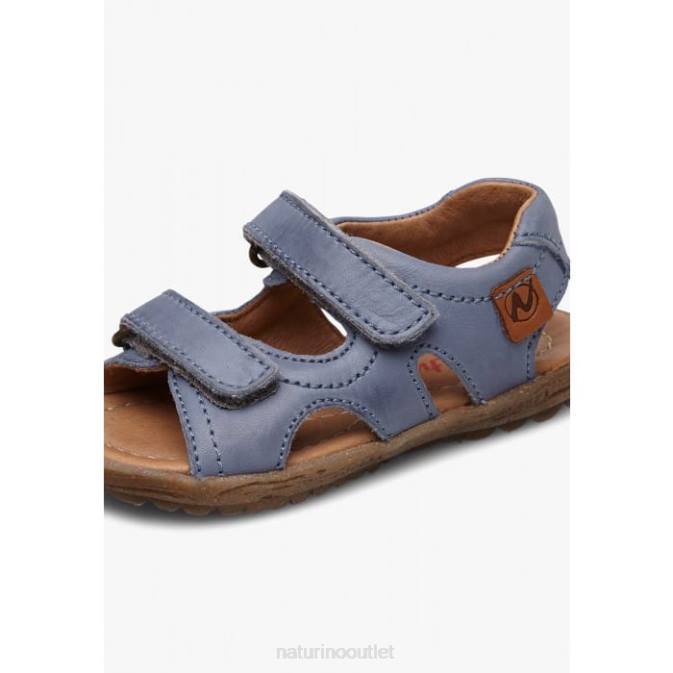 Kids Naturino Light Blue SKY Nappa Leather Sandals J6T6289