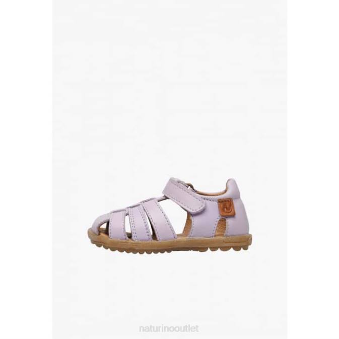 Kids Naturino Lilac SEE Semi-Closed Leather Sandals J6T6310