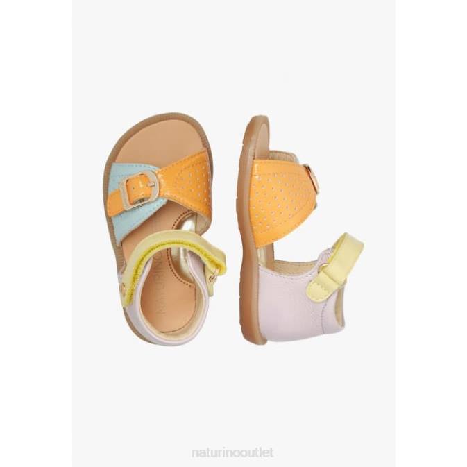 Kids Naturino Lilac-Yellow-Orange JEAD Patent Leather Sandals J6T6238
