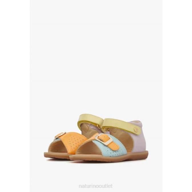 Kids Naturino Lilac-Yellow-Orange JEAD Patent Leather Sandals J6T6238
