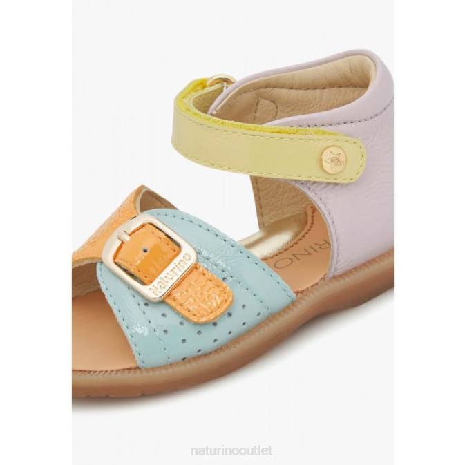 Kids Naturino Lilac-Yellow-Orange JEAD Patent Leather Sandals J6T6238