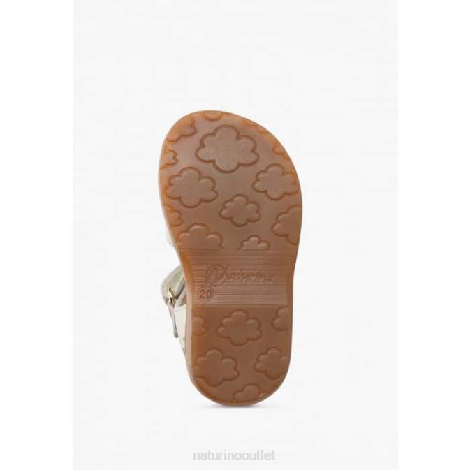 Kids Naturino Milk QUARZO Apricot Print Leather Sandals J6T6307