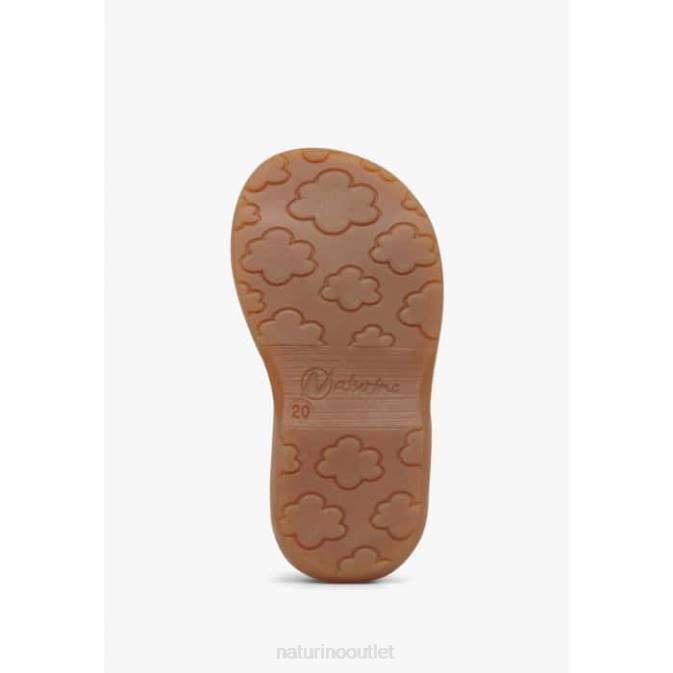 Kids Naturino Milk QUARZO Leather Sandals with Print J6T6296