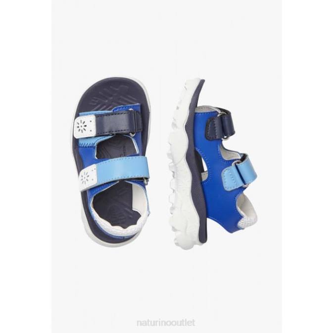 Kids Naturino Navy-White GAHO JUNIOR Faux Leather Active Sandals J6T628