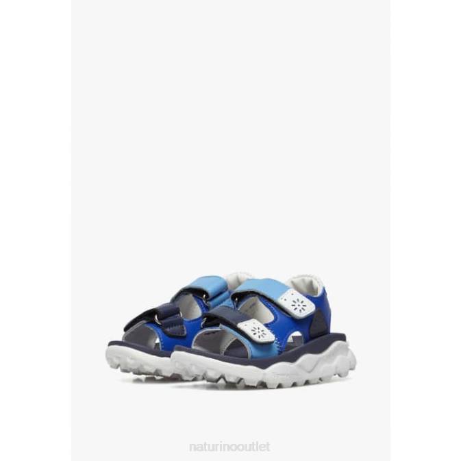 Kids Naturino Navy-White GAHO JUNIOR Faux Leather Active Sandals J6T628