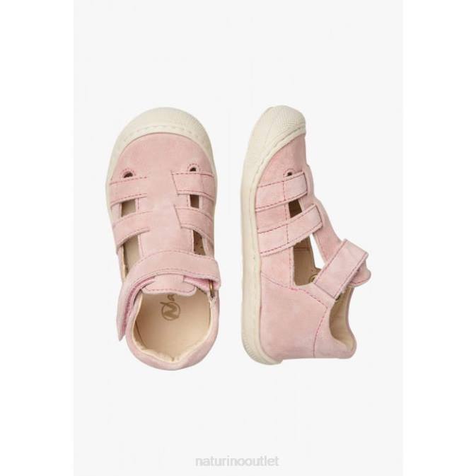 Kids Naturino Pink BEDE Suede Semi-Open Sandals J6T6344