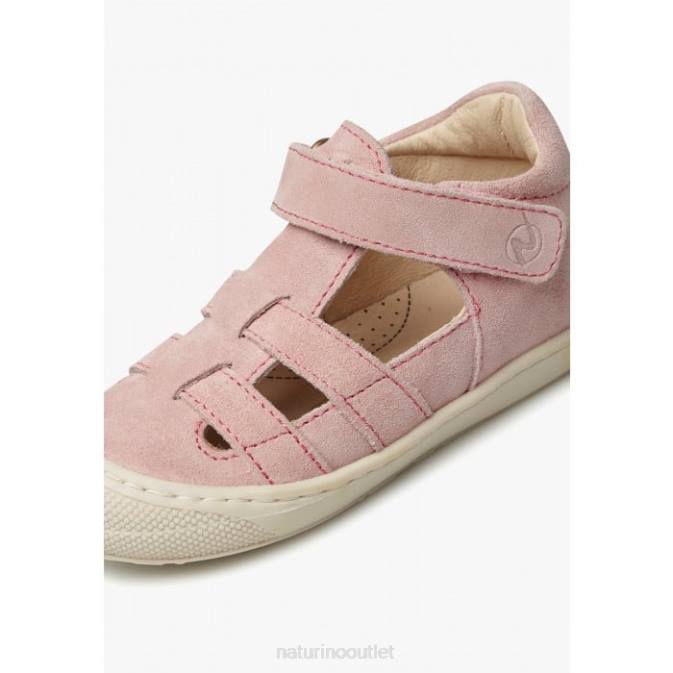 Kids Naturino Pink BEDE Suede Semi-Open Sandals J6T6344