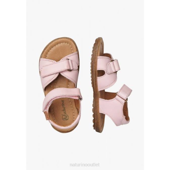 Kids Naturino Pink SUN Nappa Leather Sandals J6T6358