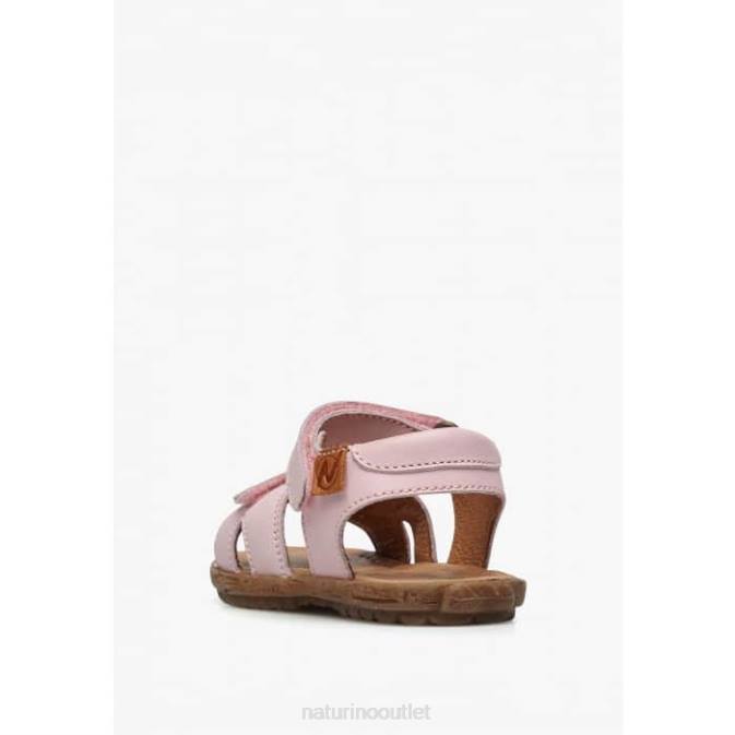 Kids Naturino Pink SUN Nappa Leather Sandals J6T6358