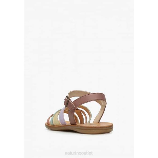 Kids Naturino Pink VALLA Leather Sandals J6T6555