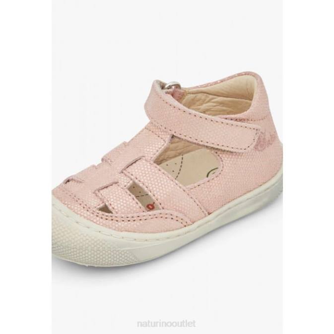 Kids Naturino Pink WAD Semi-Open Laminated Sandals J6T6573