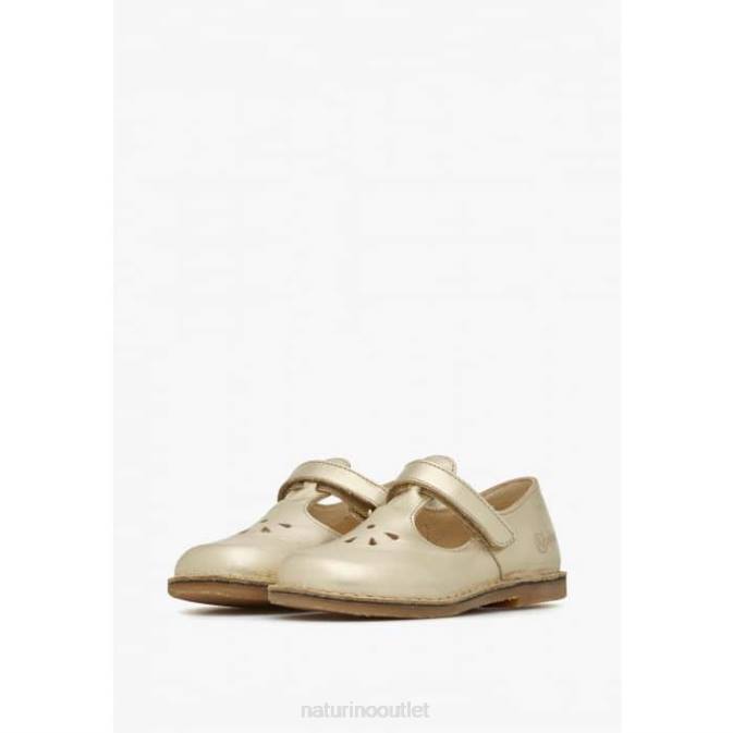 Kids Naturino Platinum PARIS VL Semi-Closed Leather Sandals J6T6546