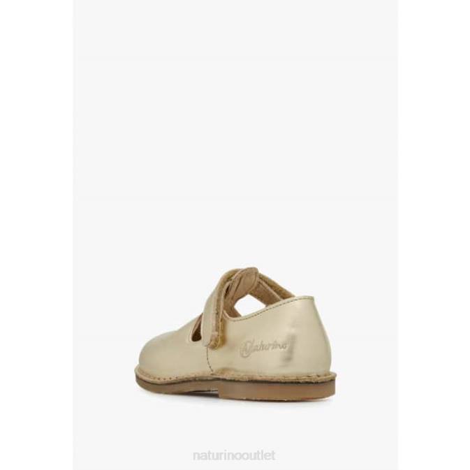 Kids Naturino Platinum PARIS VL Semi-Closed Leather Sandals J6T6546