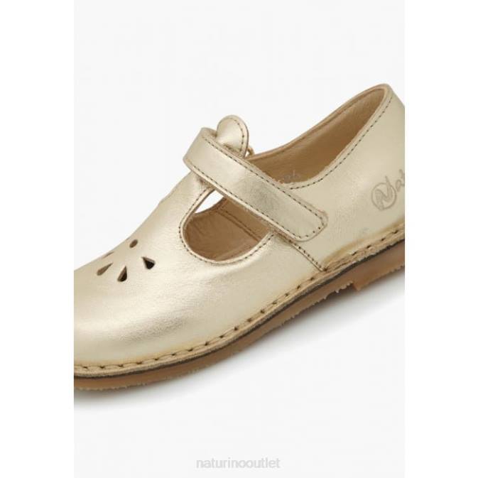 Kids Naturino Platinum PARIS VL Semi-Closed Leather Sandals J6T6546