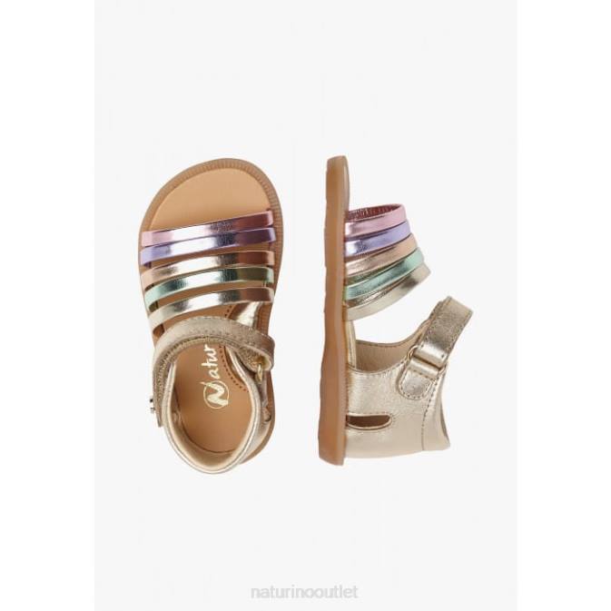 Kids Naturino Platinum RUBINO Leather Sandals J6T6339