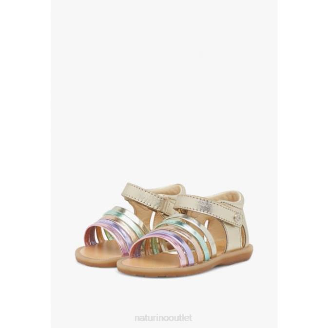 Kids Naturino Platinum RUBINO Leather Sandals J6T6339