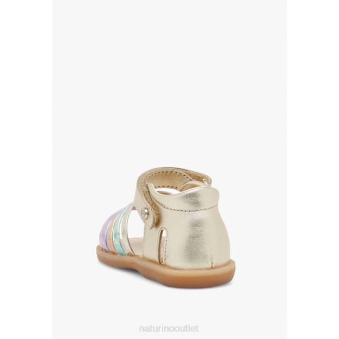 Kids Naturino Platinum RUBINO Leather Sandals J6T6339