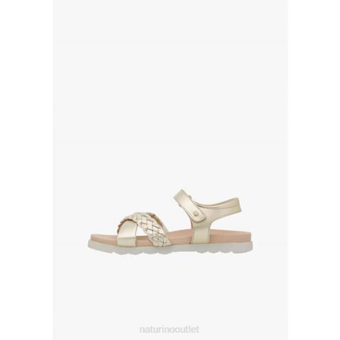 Kids Naturino Platinum RUSSET Sandal with Braided Straps J6T6551