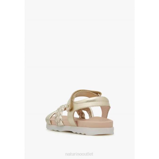 Kids Naturino Platinum RUSSET Sandal with Braided Straps J6T6551