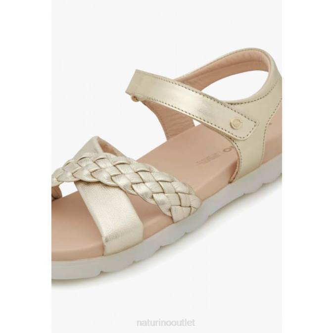 Kids Naturino Platinum RUSSET Sandal with Braided Straps J6T6551
