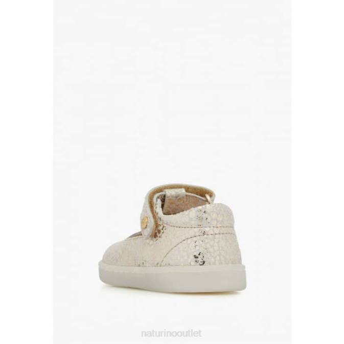 Kids Naturino Platinum SAMOMA VL Semi-Closed Leather Sandals J6T6547