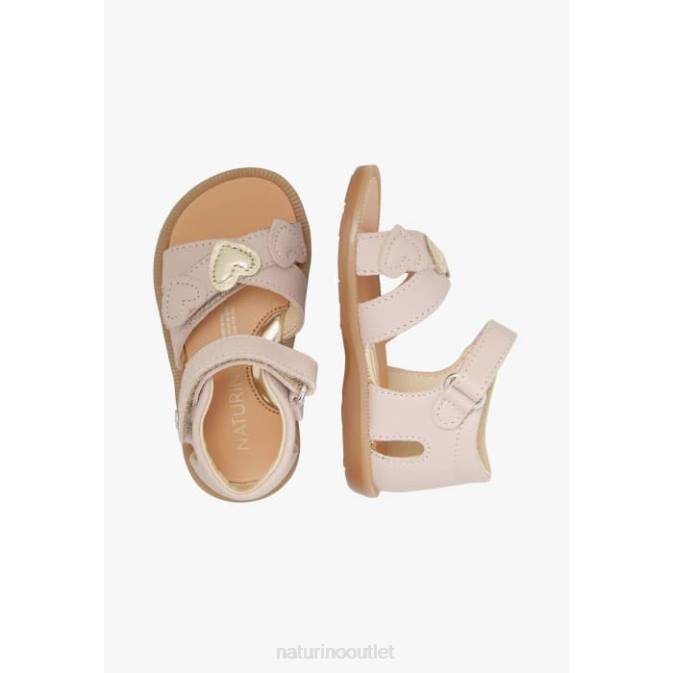 Kids Naturino Powder Pink BEEME Leather Sandals J6T6314