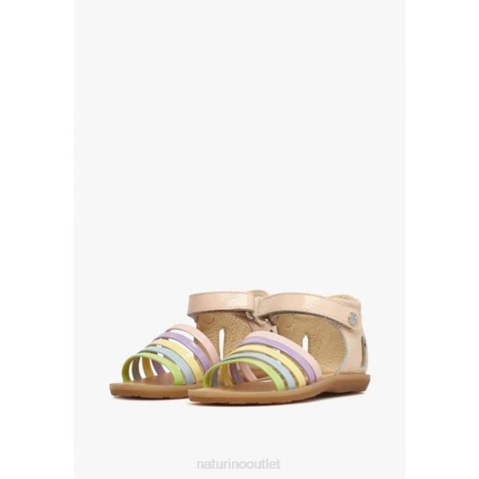 Kids Naturino Powder Pink RUBINO Patent Leather Sandals J6T6234