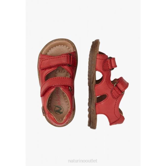 Kids Naturino Red SKY Nappa Leather Sandals J6T6264