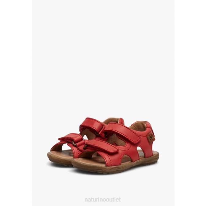 Kids Naturino Red SKY Nappa Leather Sandals J6T6264