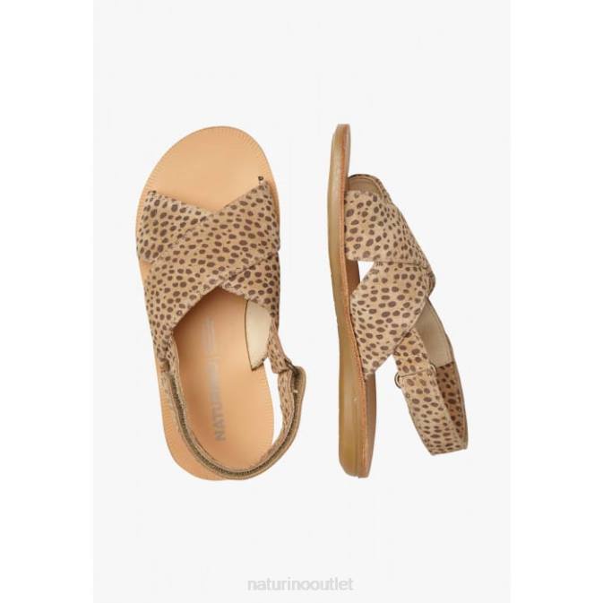 Kids Naturino Sand IMANI Suede Sandals with Pony Print J6T6553